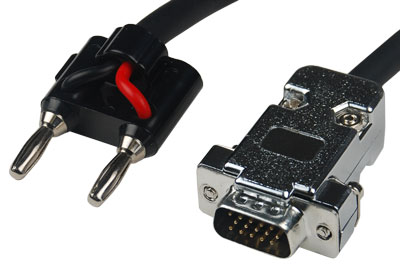 Analog cable, gauge to dual banana plug