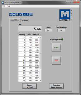 Mark-10 MESUR™Lite Basic Data Collection Software